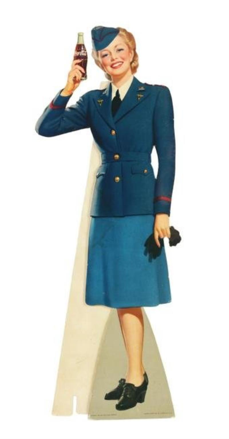 1943 Coca-Cola Cutout Servicewoman.