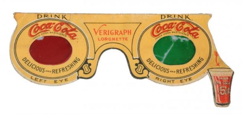 1914 Coca-Cola Verigraph Early 3D Glasses