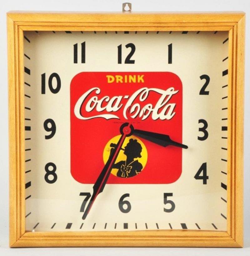 Wood-Framed Coca-Cola Electric Clock