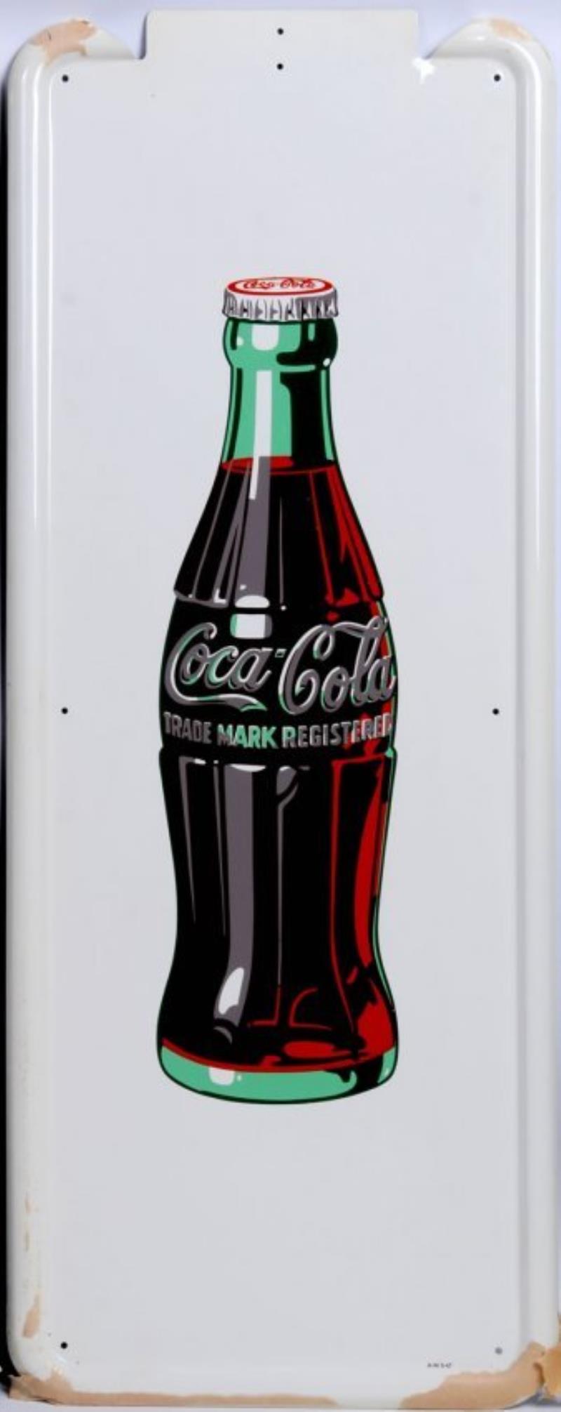 1947 COCA-COLA PILASTER SIGN WITH BOTTLE