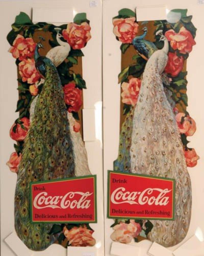 1926 Pair of Coca-Cola Peacocks Festoon Cutouts