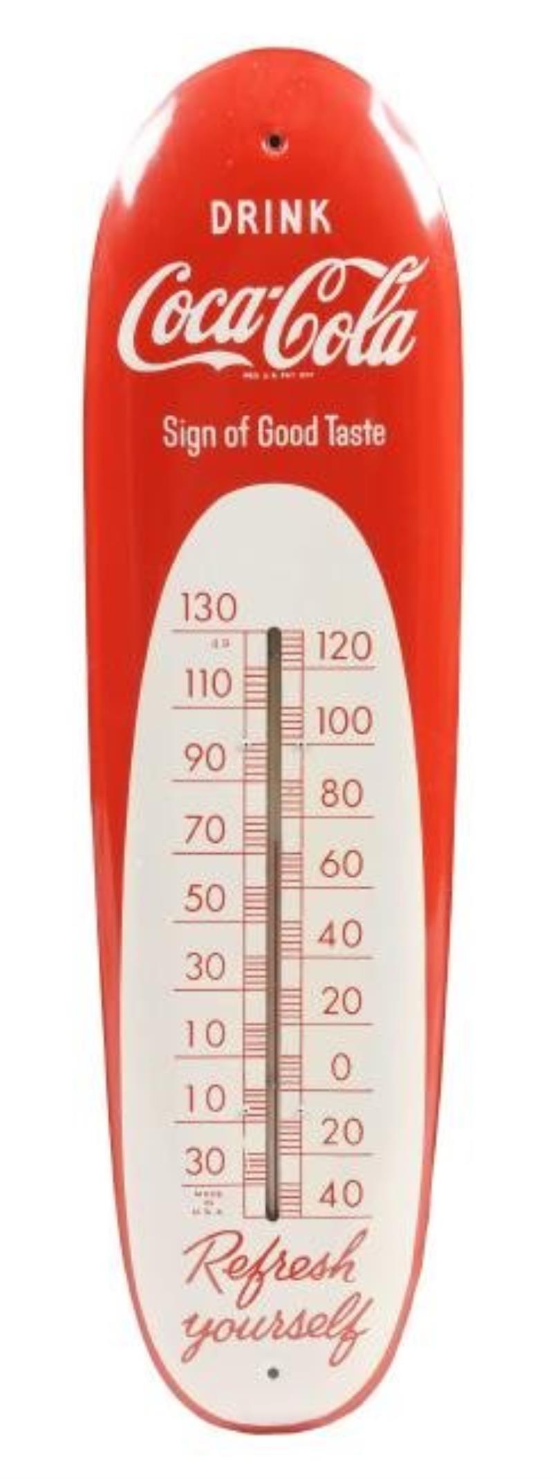 1950's Coca-Cola Tin Thermometer