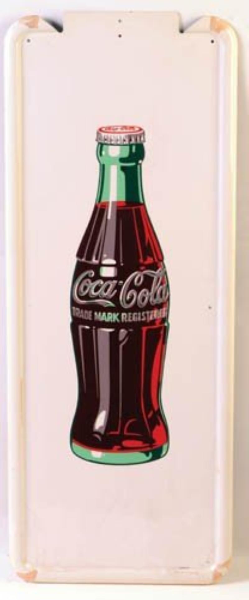 1950's Coca-Cola tin sign with bottle