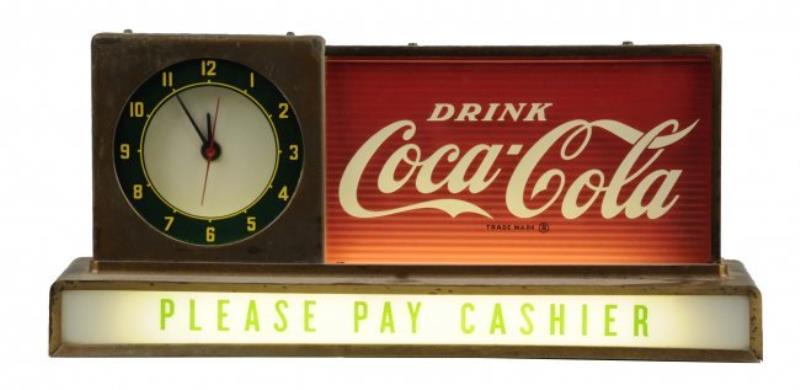 1950s Coca-Cola Countertop Lighted Clock