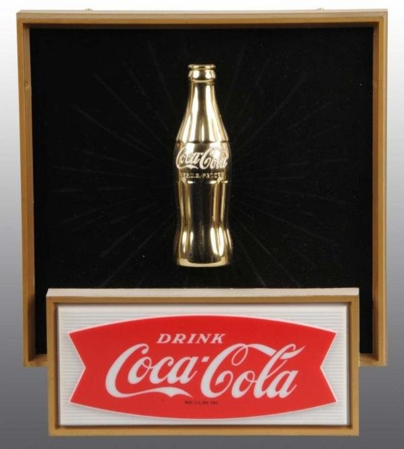 Coca-Cola Light-Up Sign with Gold Bottle
