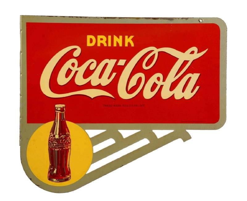Coca-Cola Tin Advertising Flange Sign.