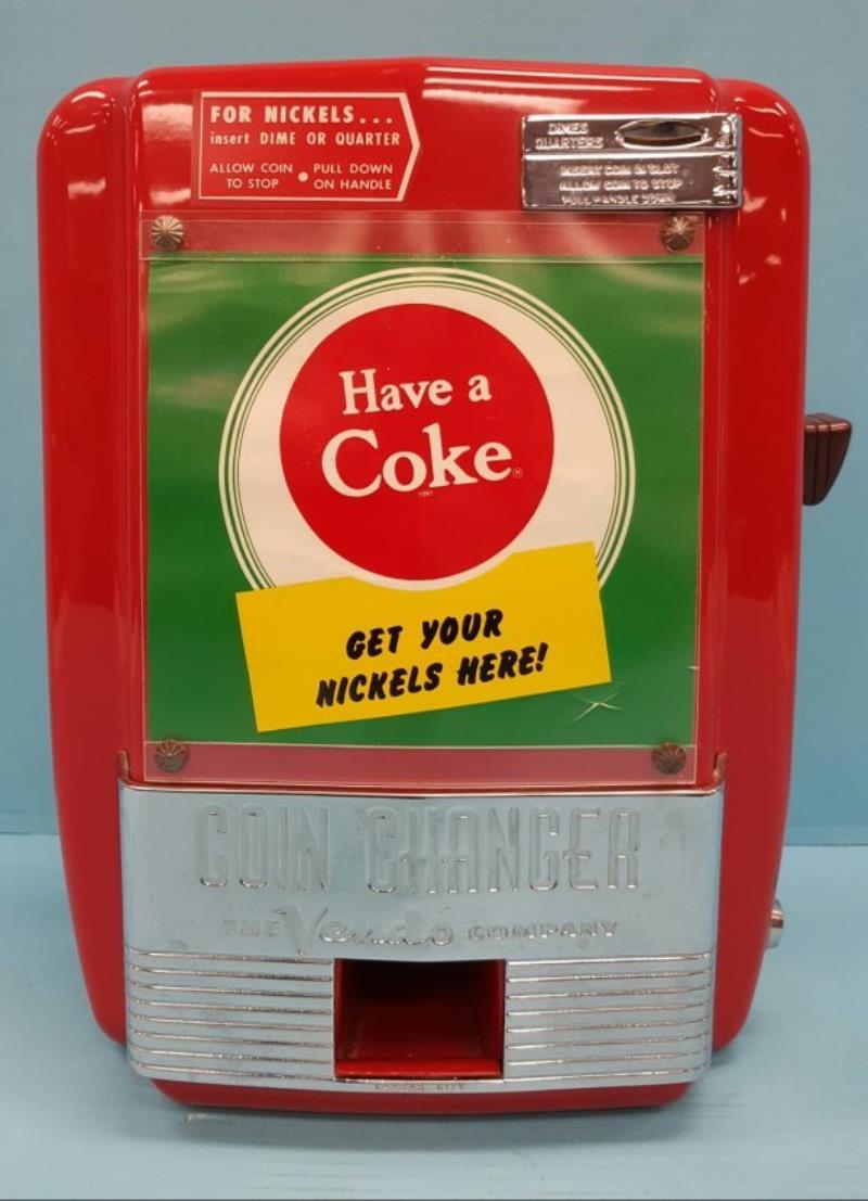 Vintage Wall Mount Coca Cola Vendo Coin Changer