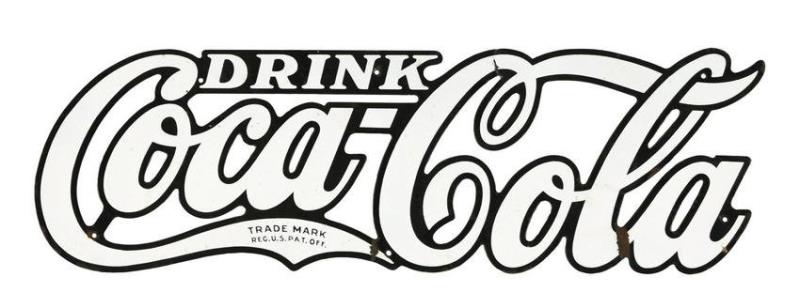 PORCELAIN SINGLE-SIDED "DRINK COCA-COLA" SIGN.
