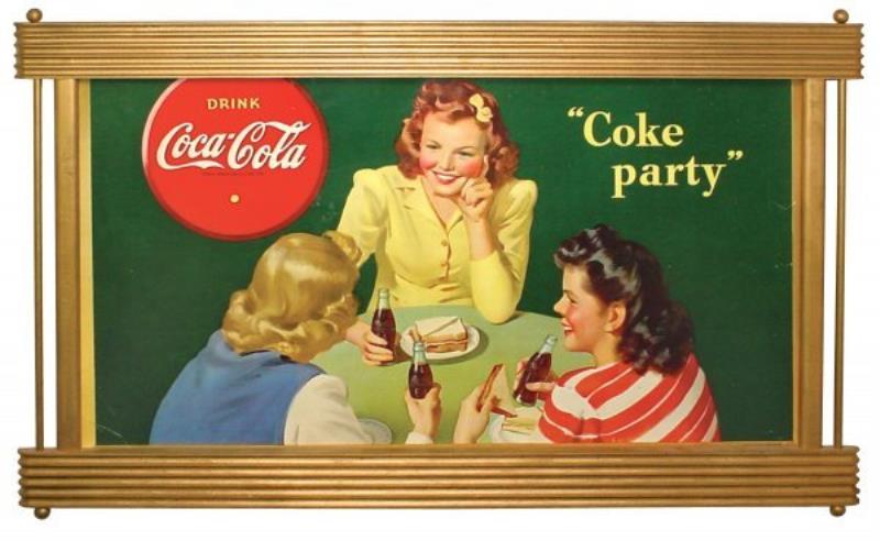 Coca-Cola cdbd sign, "Coke Party", c.1943, orig. 1