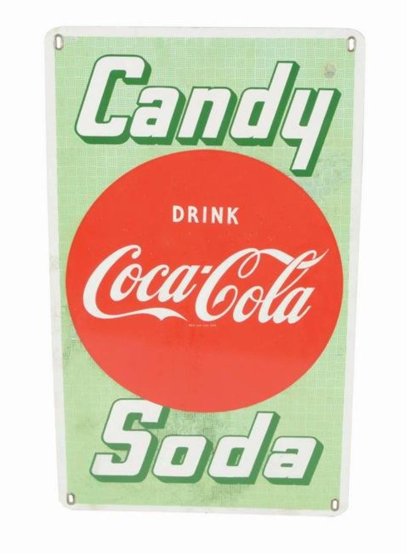SINGLE-SIDED COCA-COLA CANDY AND SODA PORCELAIN