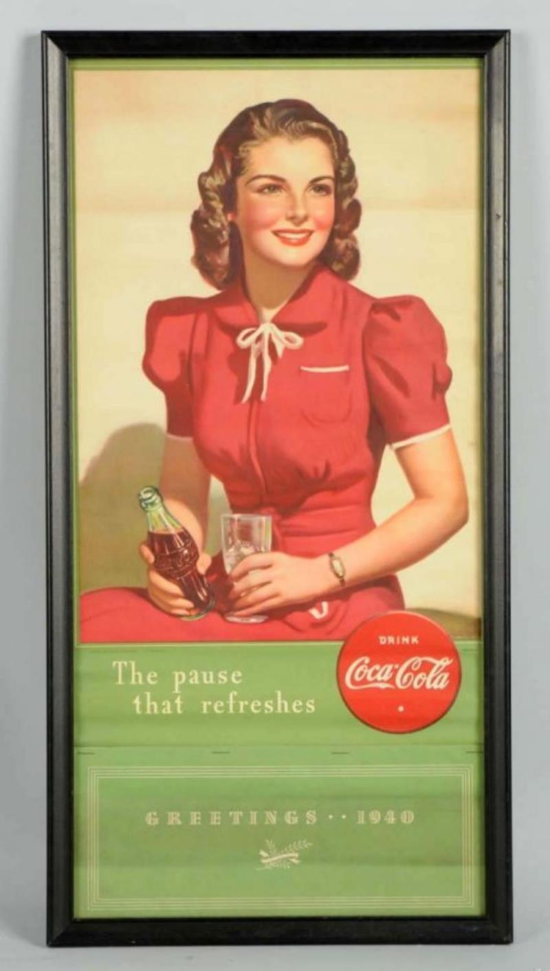 Framed 1940 Coca-Cola Calendar