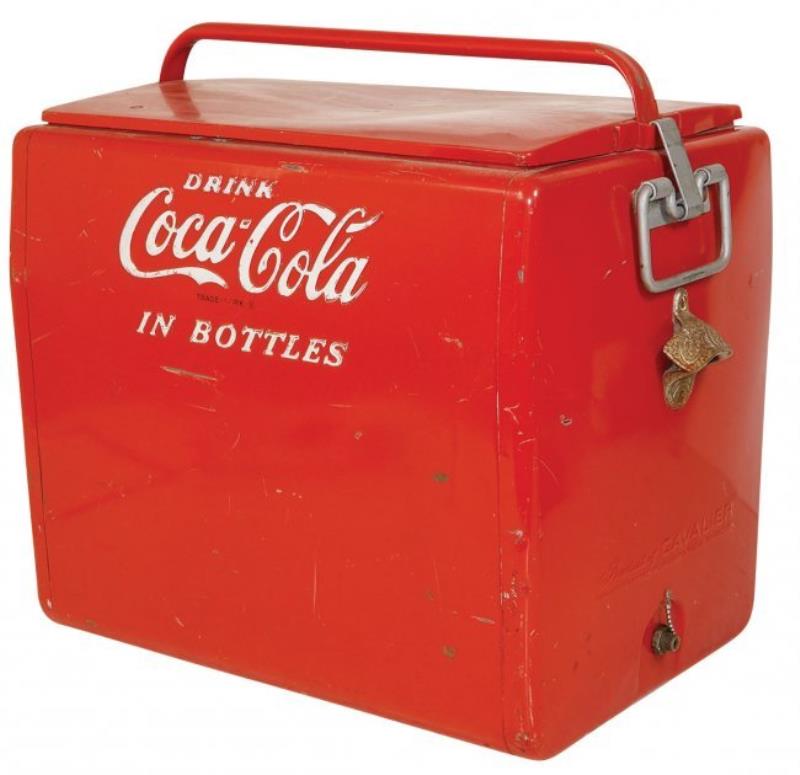 Picnic Cooler, Coca-Cola, embossed panels, handle