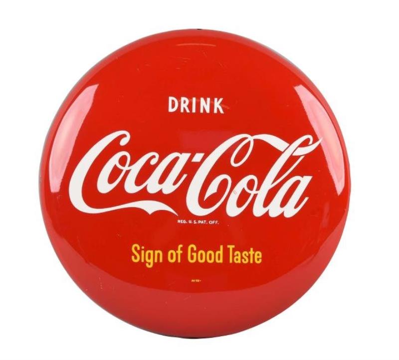 1950's Drink Coca - Cola Button Sign