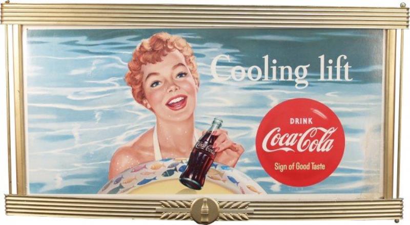 Large Drink Coca Cola Cardboard Advertisement Sig