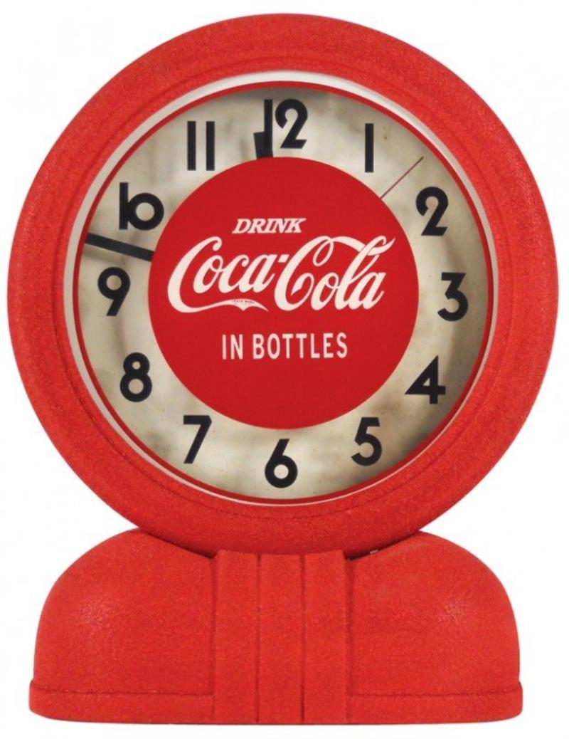Coca-Cola counter clock, "Drink Coca-Cola in Bottl