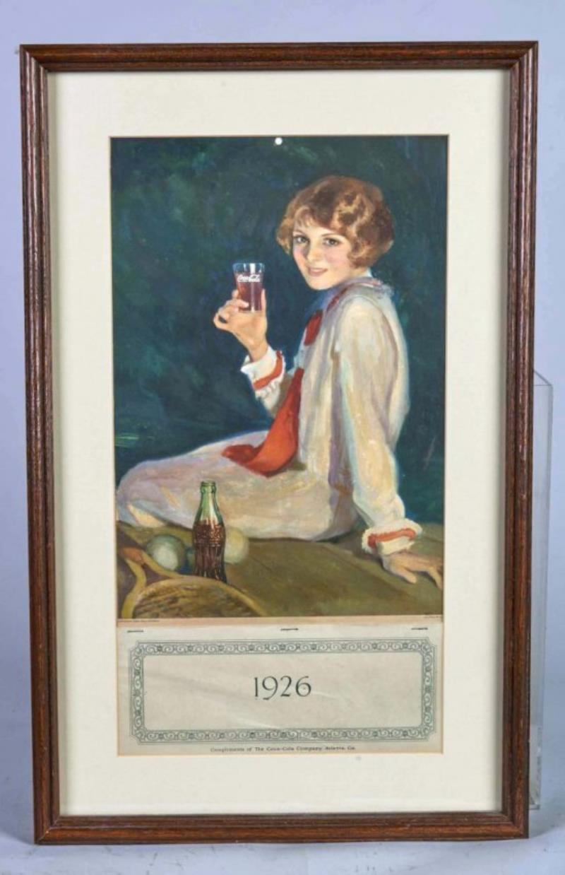 Coca Cola 1926 Advertising Calendar In Frame
