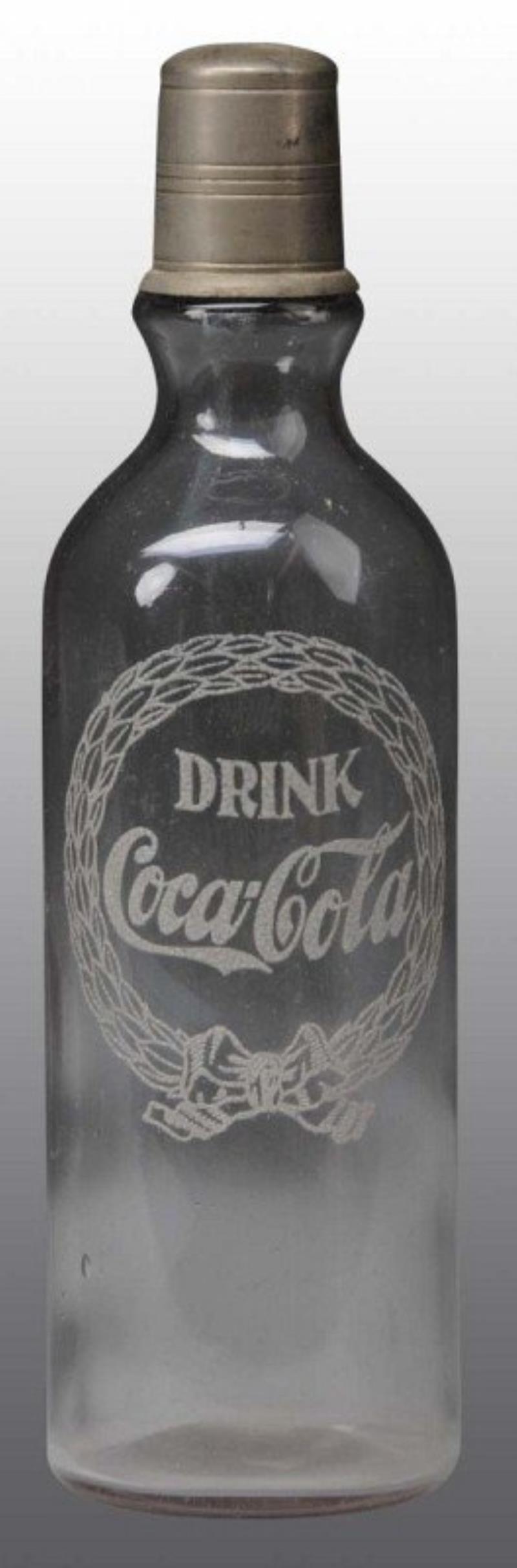 Glass Drink Coca-Cola Jar with Wreath.