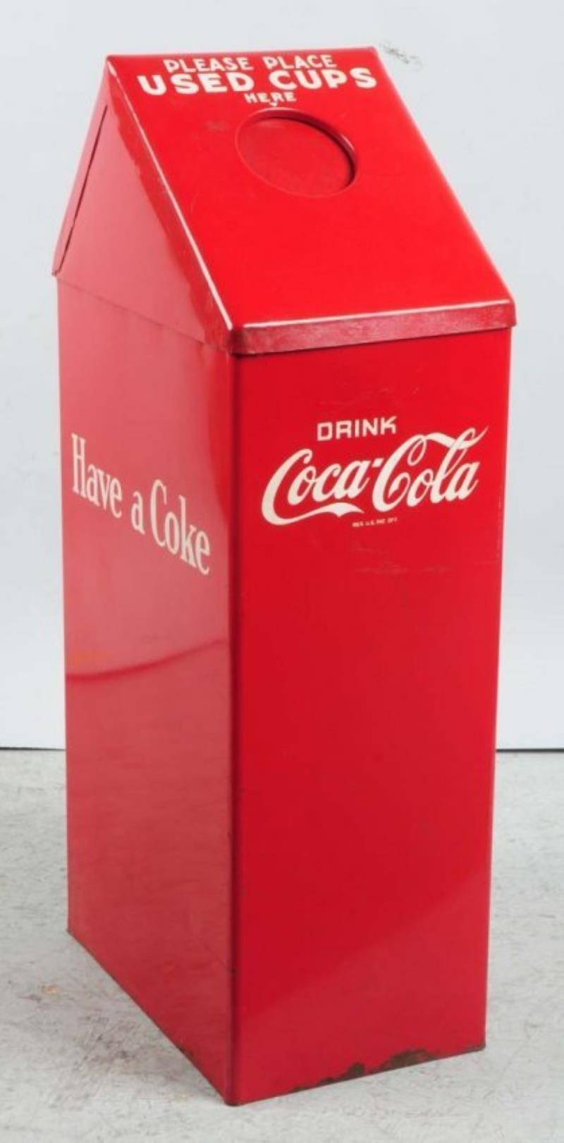 1940s-1950s Coca-Cola Used Cup Trash Can