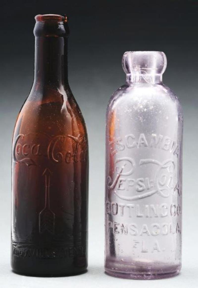 Glass Coca Cola & Pepsi Bottles.