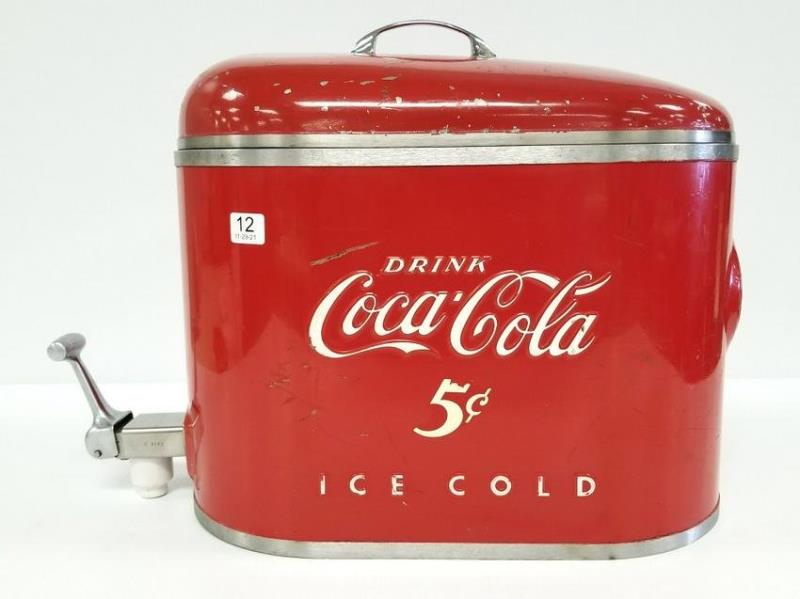 Coca Cola antique 5 cent metal fountain dispenser 20"