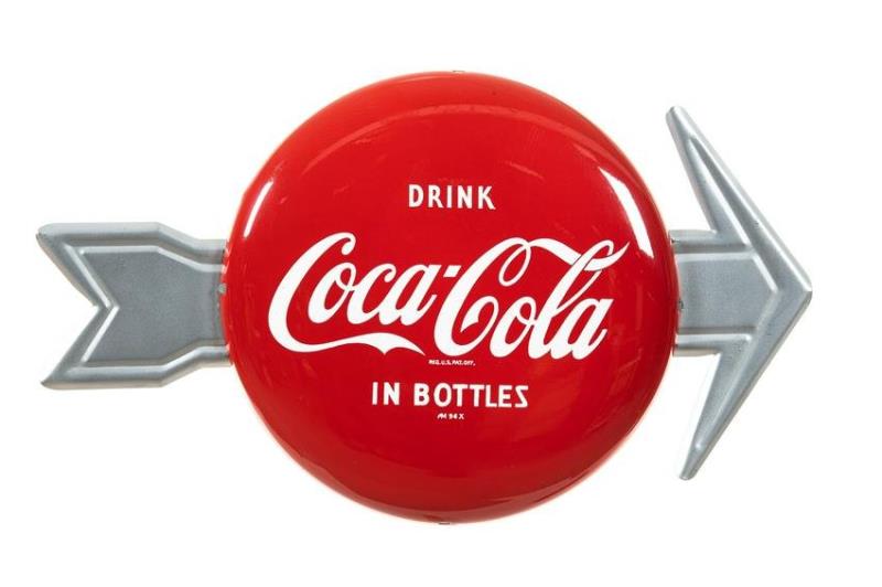 Drink Coca Cola Button Sign With Arrow