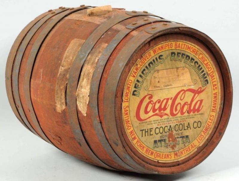 1920s Coca-Cola 5 Gallon Syrup Barrel.