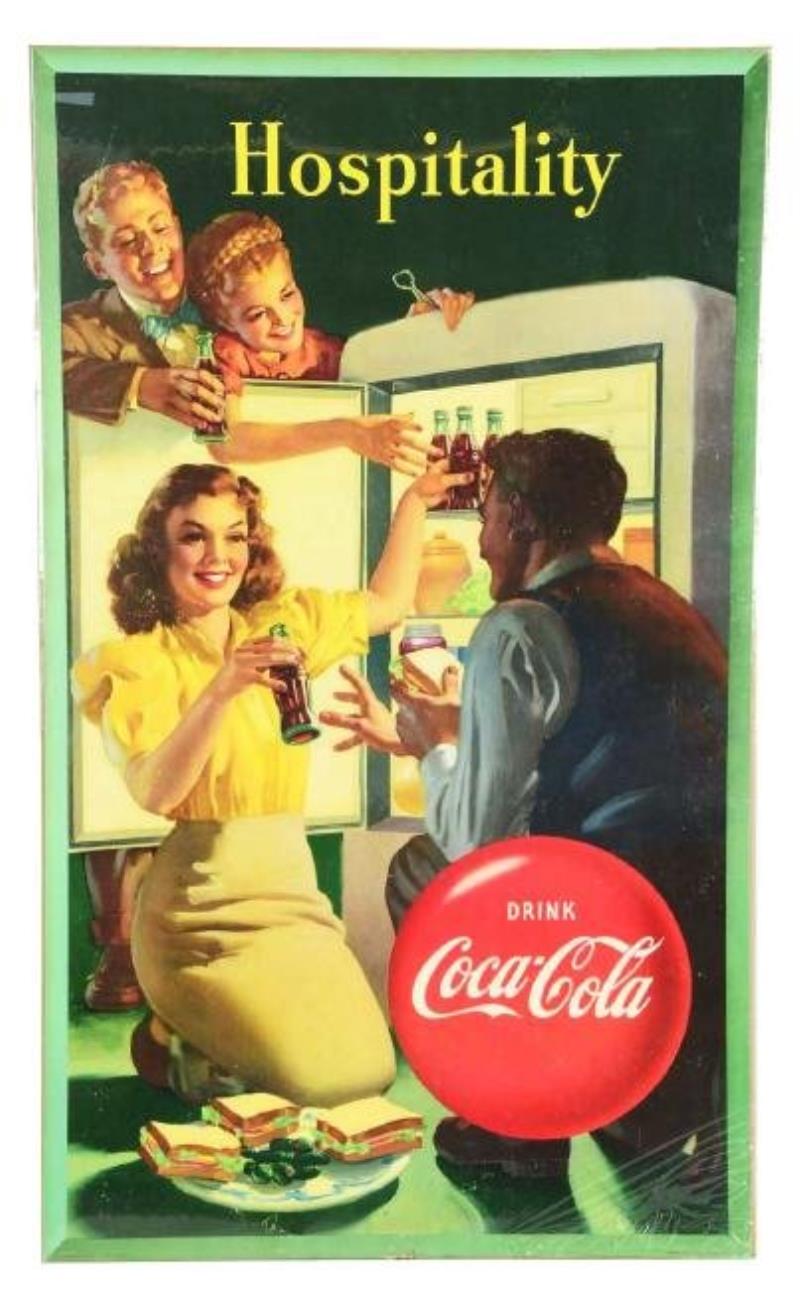 Coca-Cola Hospitality Cardboard Advertising Sign.