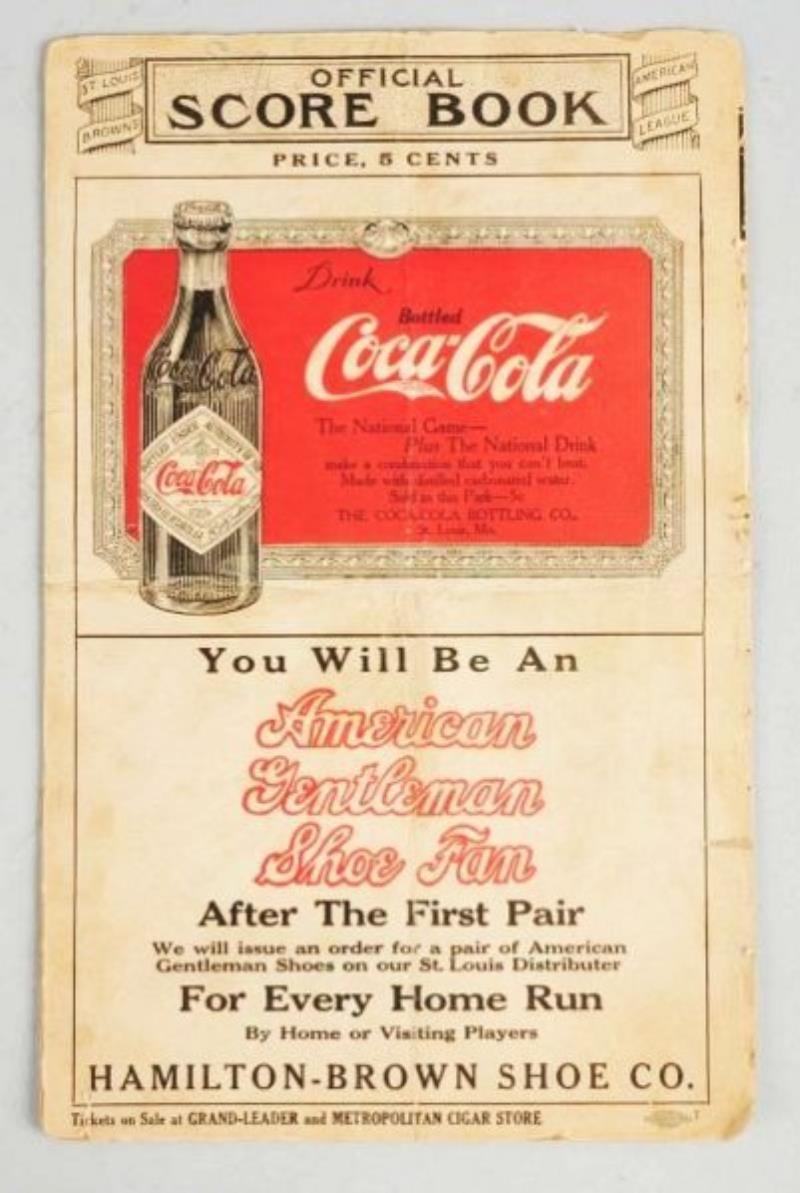 1910-1914 Coca-Cola Sponsored Baseball Scorecard