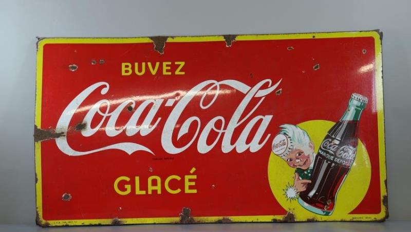 Belgium plaque Coca Cola Emaillerie belge1957
