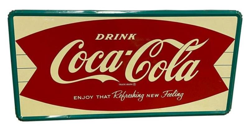 Drink Coca-Cola Fishtail Self Framed Sign