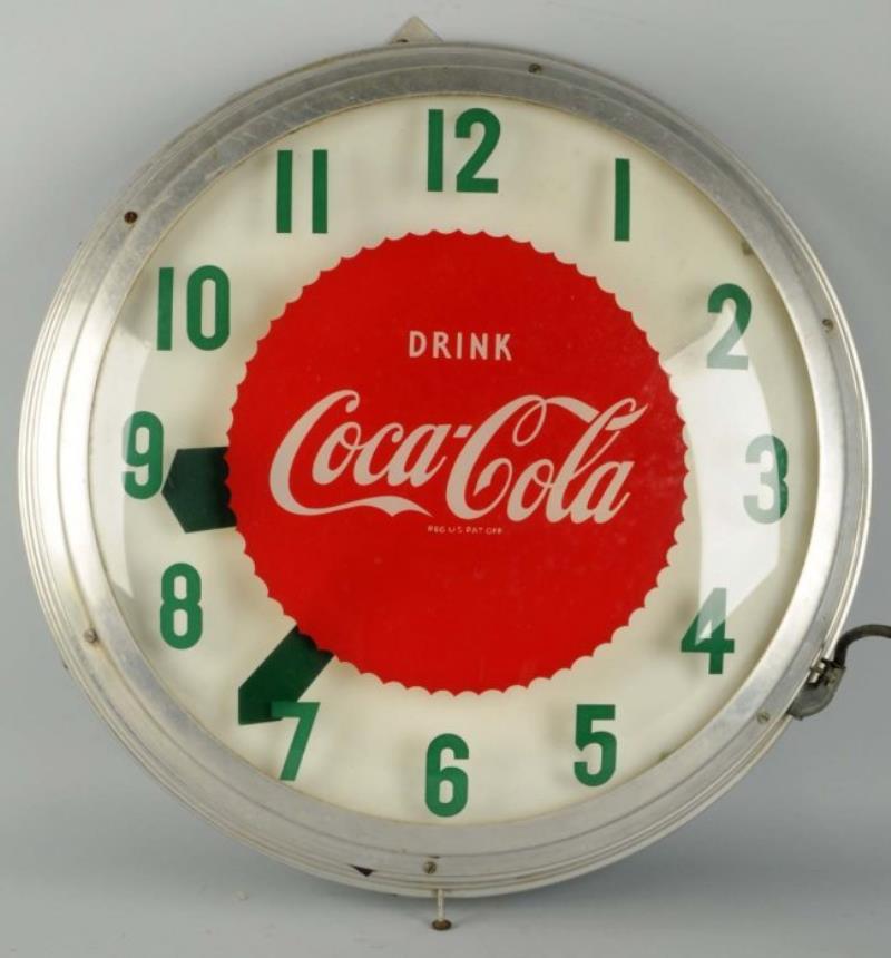 1950's Coca-Cola Outdoor Lighted Clock