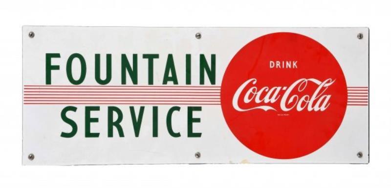 Coca-Cola Porcelain "Fountain Service" Sign