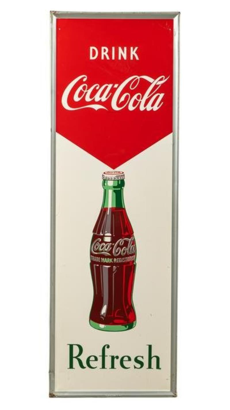 Drink Coca Cola Refresh Vertical Sign With Bottle