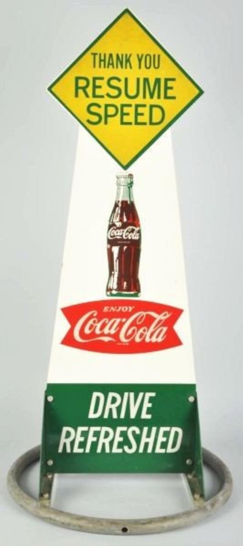 Wood & Metal Coca-Cola School Zone Sign