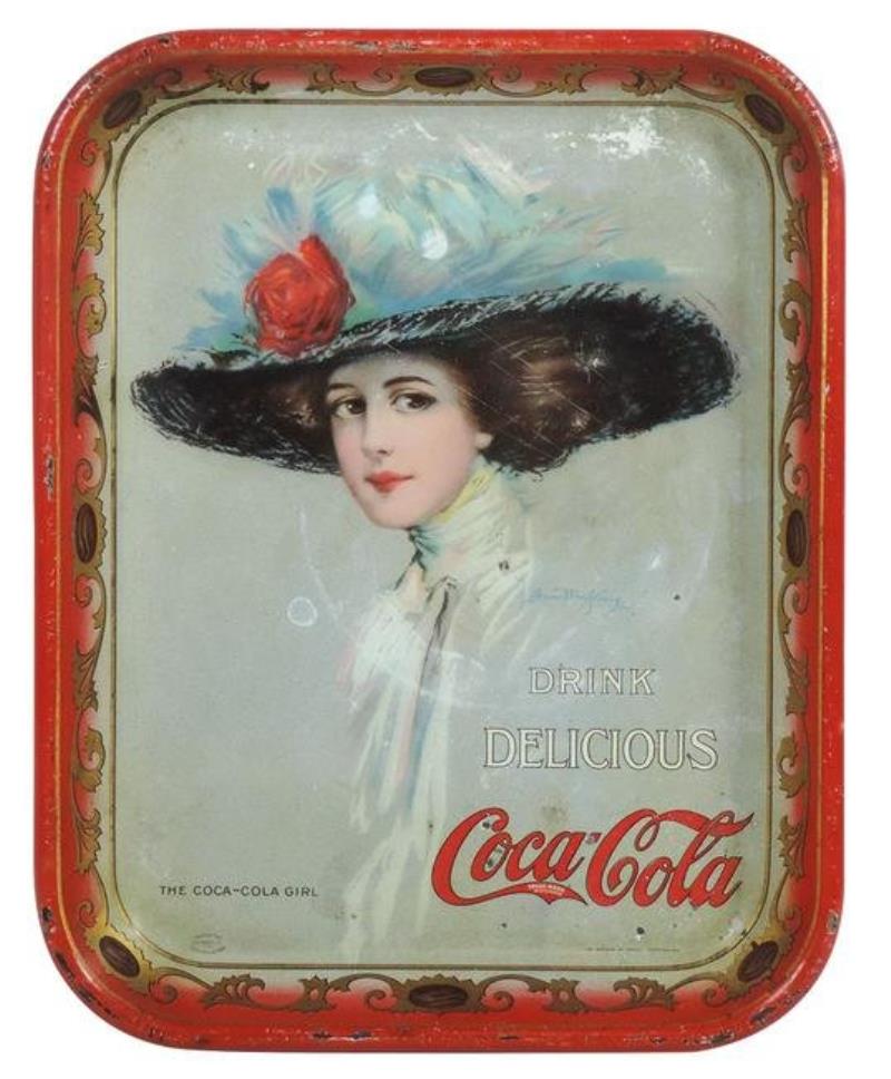 Coca-Cola serving tray, 1910, "The Coca-Cola Girl" by