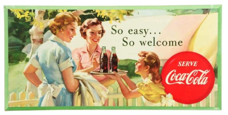 Large Coca-Cola Automobile Cardboard Advertising Sign.