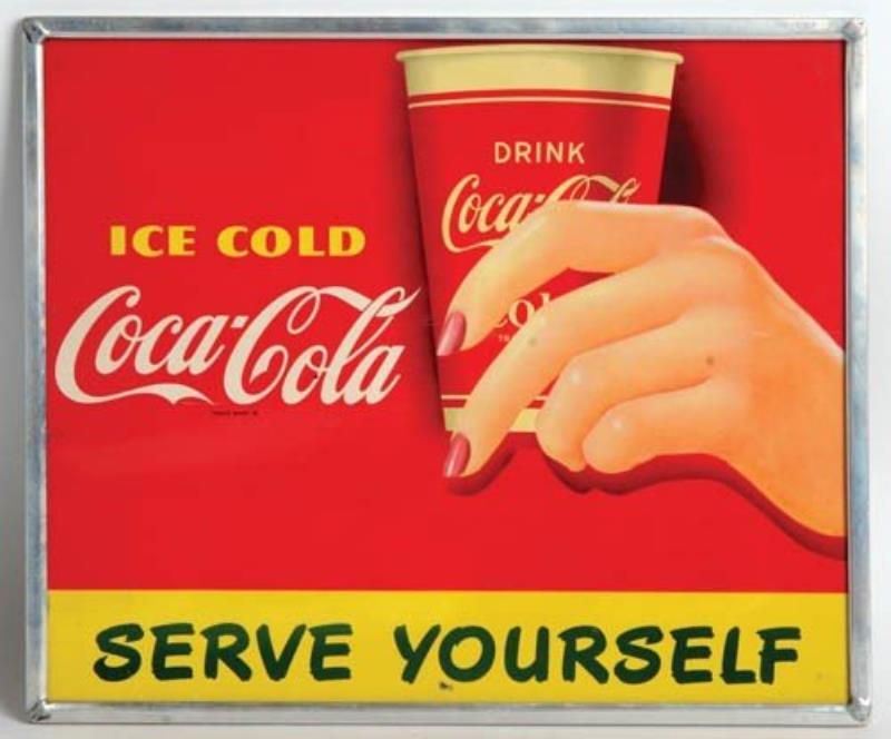 COCA-COLA SERVE YOURSELF '49-'51 SIGN