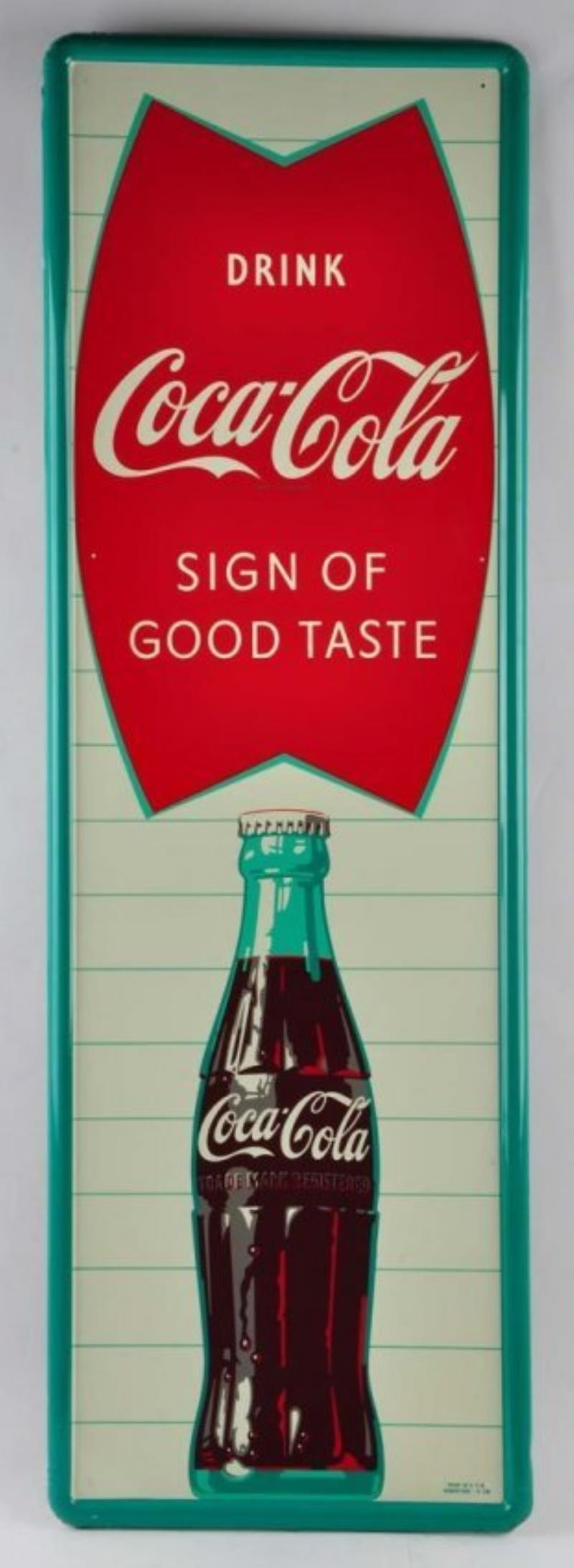 Large Coca Cola Painted Tin Advertising Sign