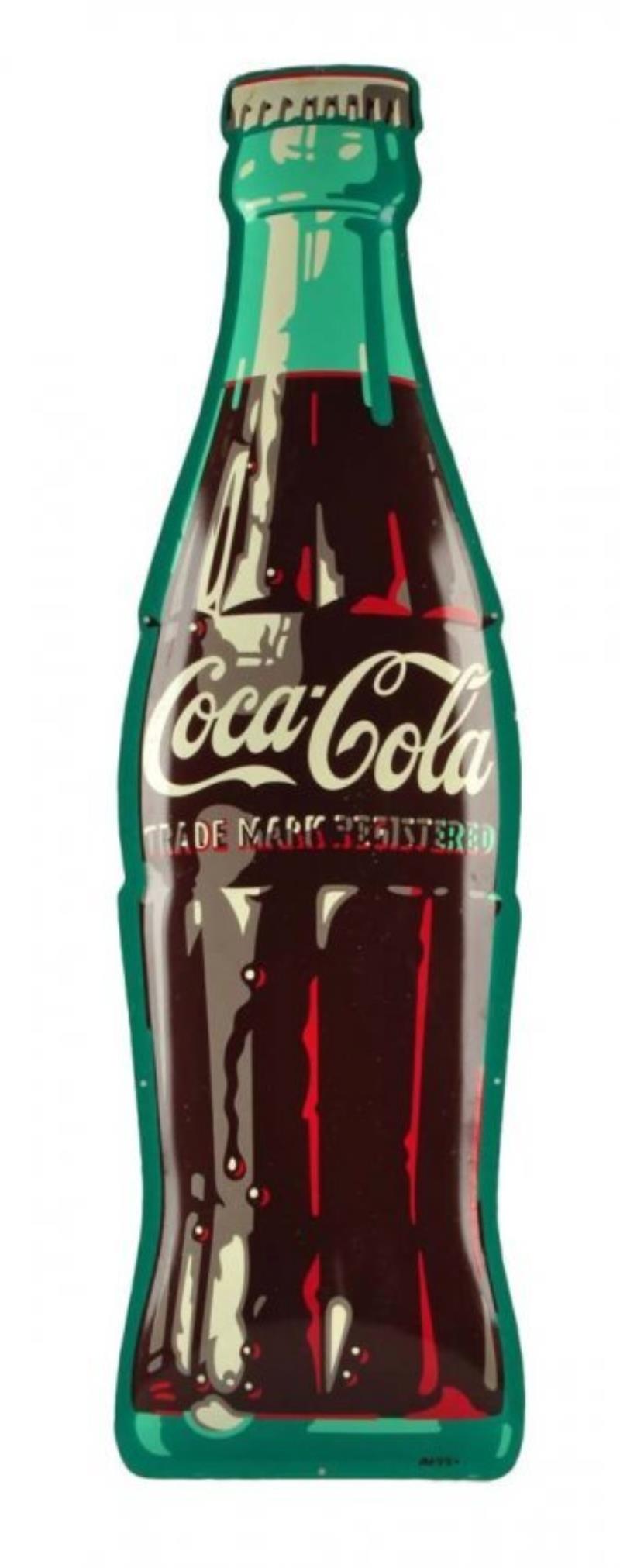 1949 Coca - Cola Tin Bottle Cut Out