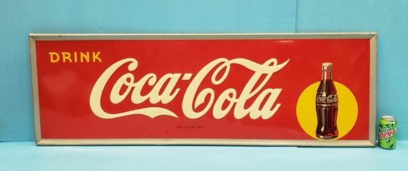 1948 Drink Coca Cola Self Framed Tin Sign