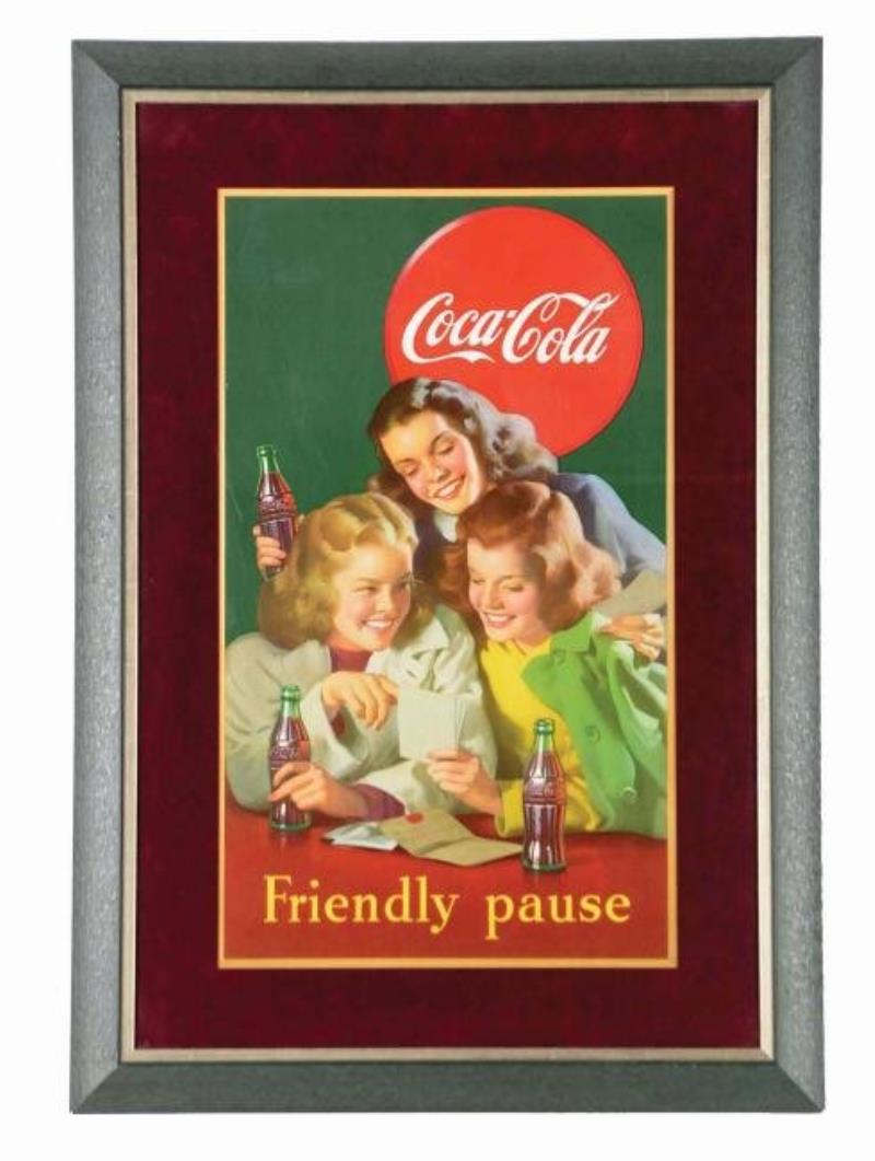 Framed Coca-Cola Friendly Pause Poster