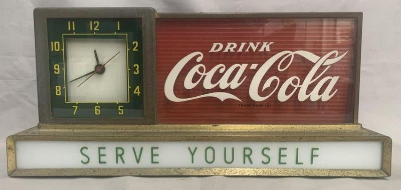 Coca Cola "Serve Yourself" Light-Up Counter Clock