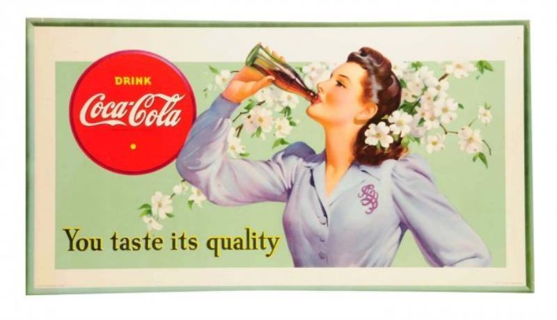1942 Coca-Cola Dogwood Girl Cardboard Poster.