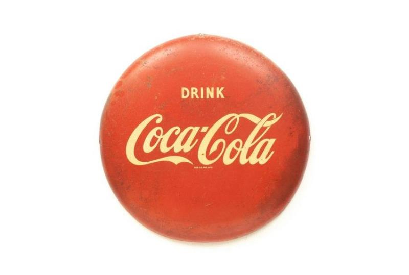 Drink Coca-Cola Tin Button Sign