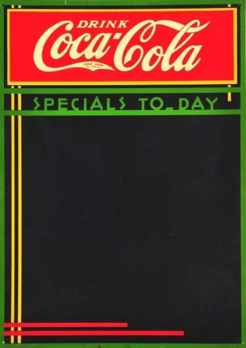 1935 Embossed Tin Coca-Cola Menu Board