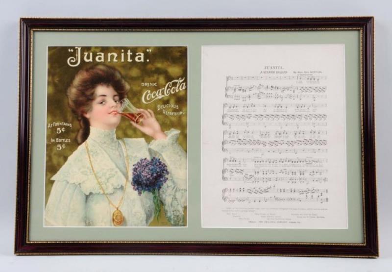 1927 Framed Coca Cola Sheet Music Value Price Guide