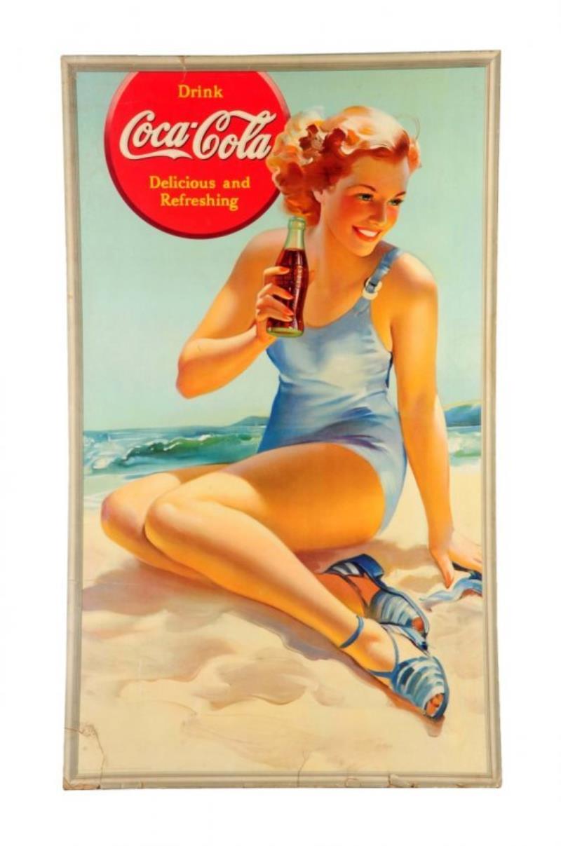 1941 Coca Cola Large Bathing Girl Poster Value And Price Guide