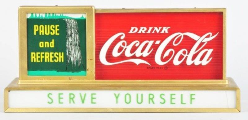 Coca-Cola Waterfall Counter Lighted Sign.