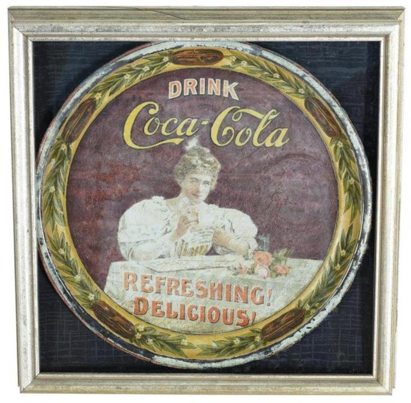 1900 Drink Coca-Cola Round Serving Tray Hilda with