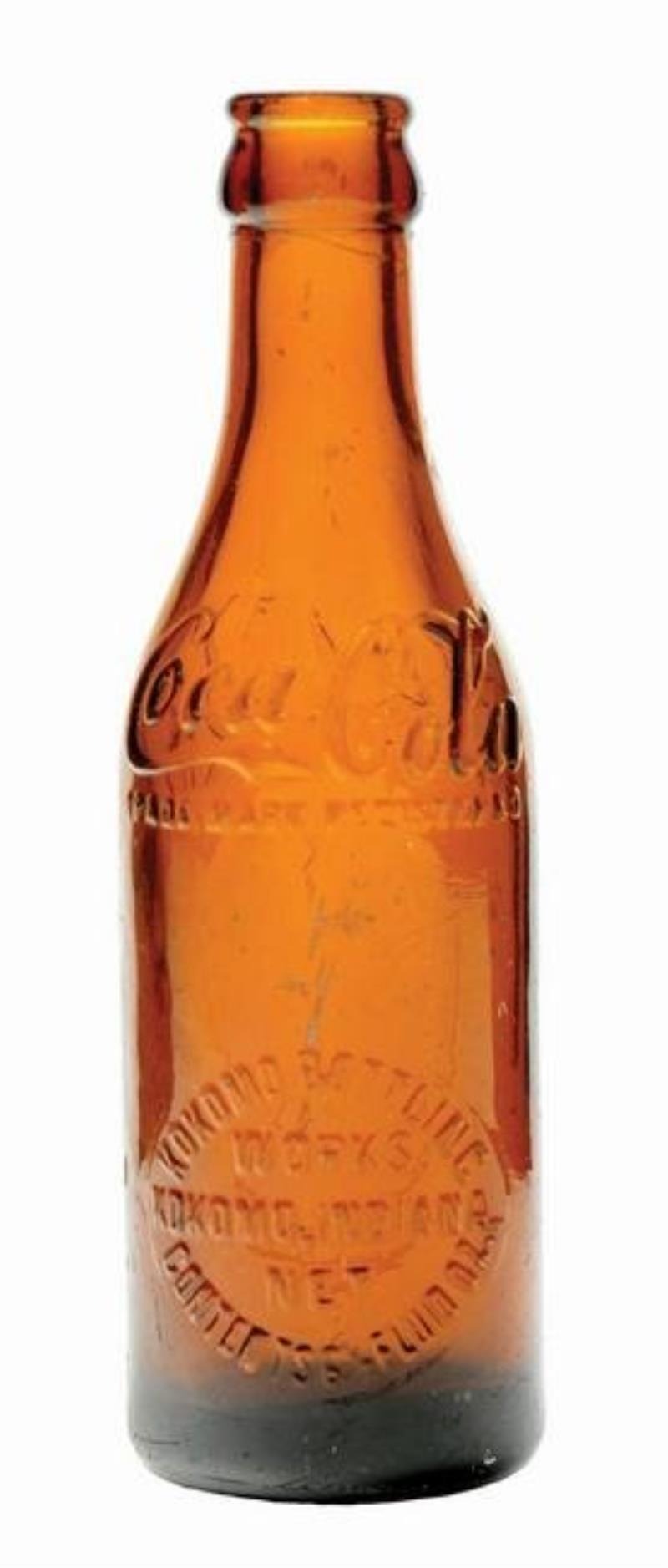 KOKOMO, INDIANA AMBER COCA-COLA BOTTLE